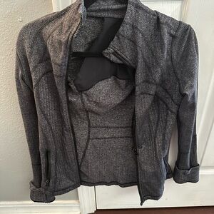 lululemon athletica Gray Herringbone Zip Jacket
